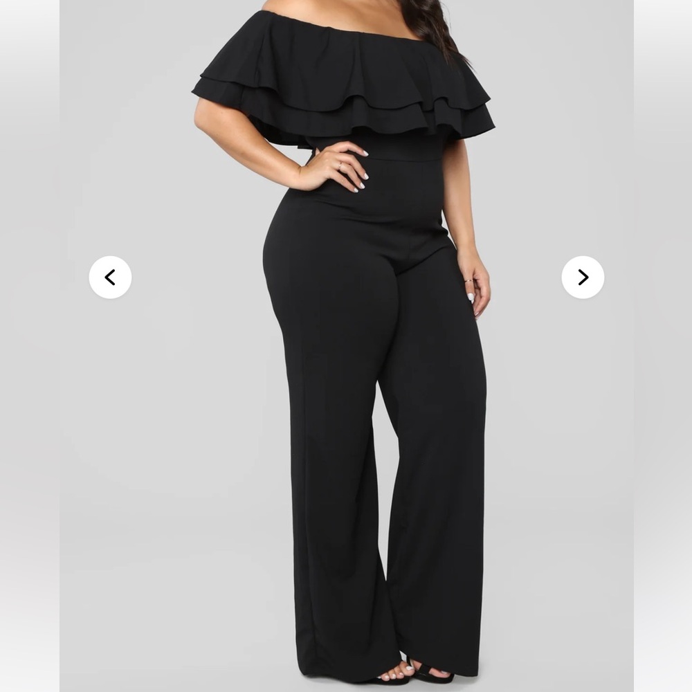 Fashion Nova Black Ready To Ruffle Jumpsuit